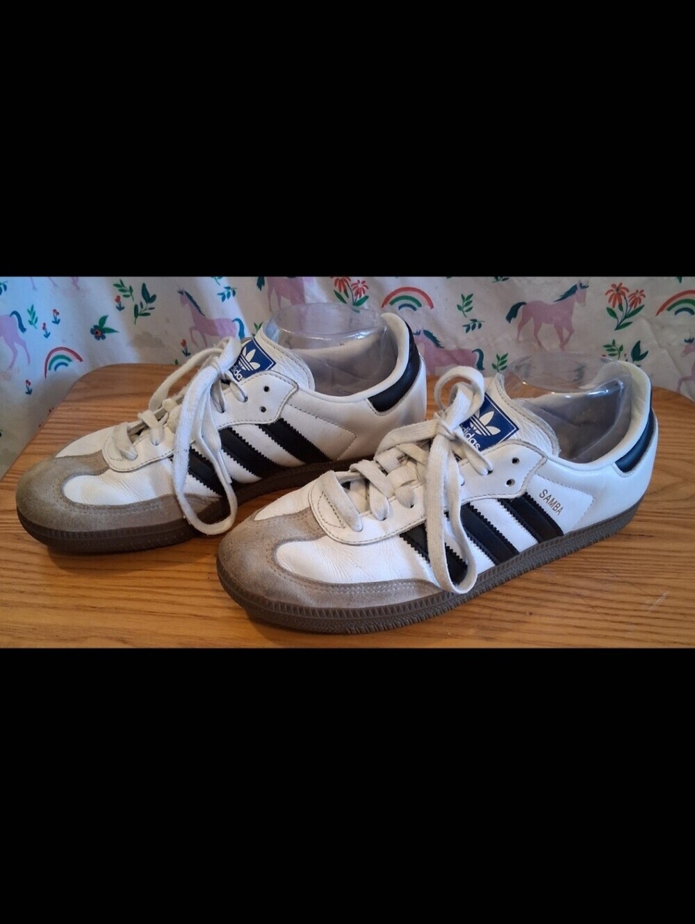 EUC Adidas Samba OG White & Tan Suede Causal Everyday Athletic Sneaker Shoe SZ 8